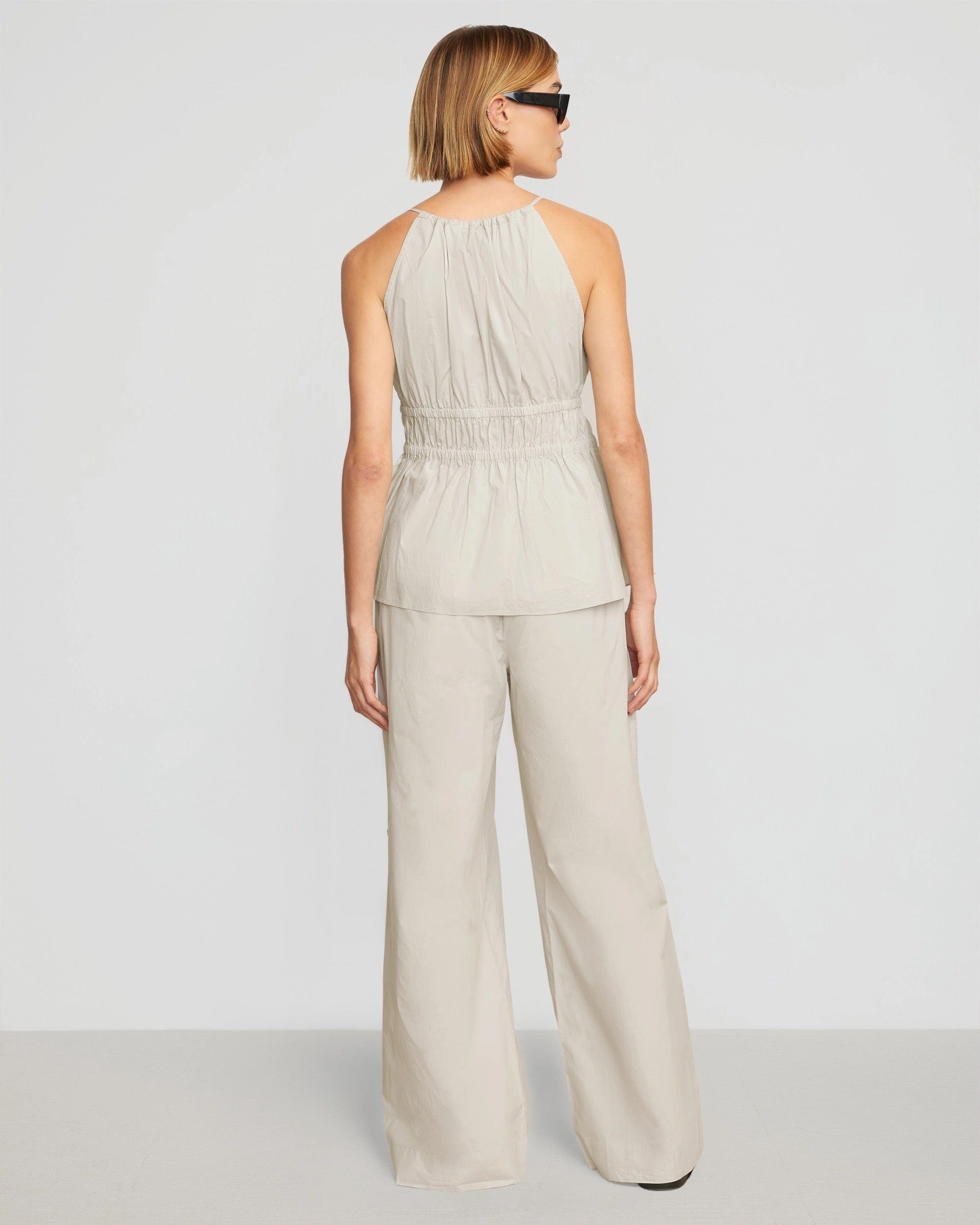 Paula Smocked-Waist Wide Leg Pant