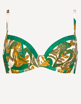 Perceptions Underwired Bikini Top - Cream and Green Maryan Mehlhorn - Maryan Mehlhorn dresses