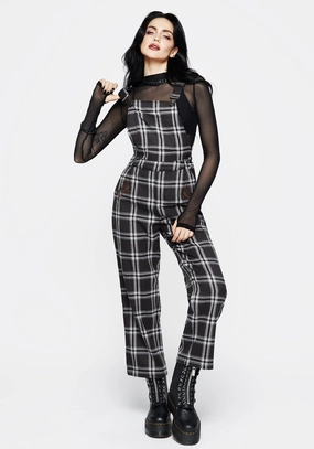 Persimmon Embroidered Check Dungarees Bottoms Womens - women's jeans sale