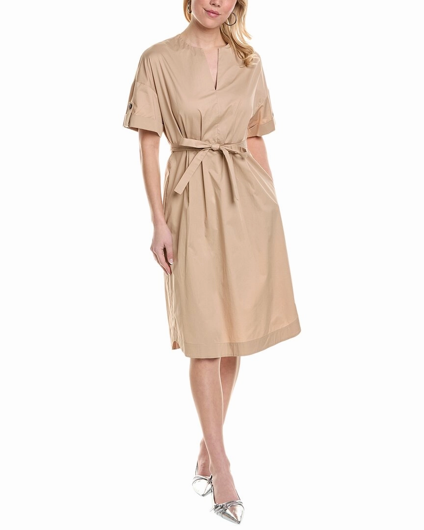 Peserico womens  Midi Dress, 46, Beige