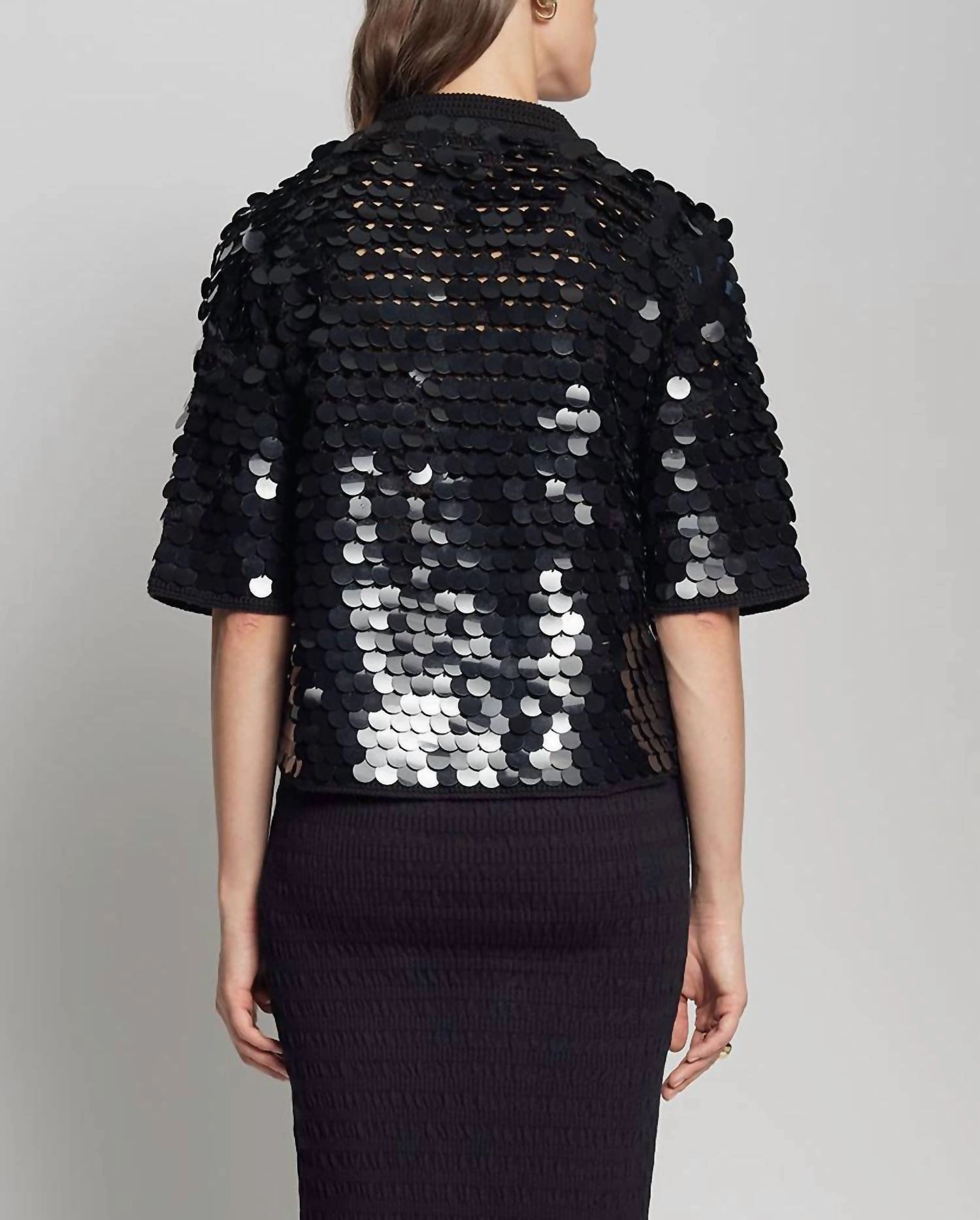 Phoebe Sequin Shirt In Black