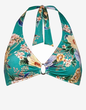 Pineapple Sea Halter Bikini Top - Tropical Breeze Swim Womens - beachwear discount
