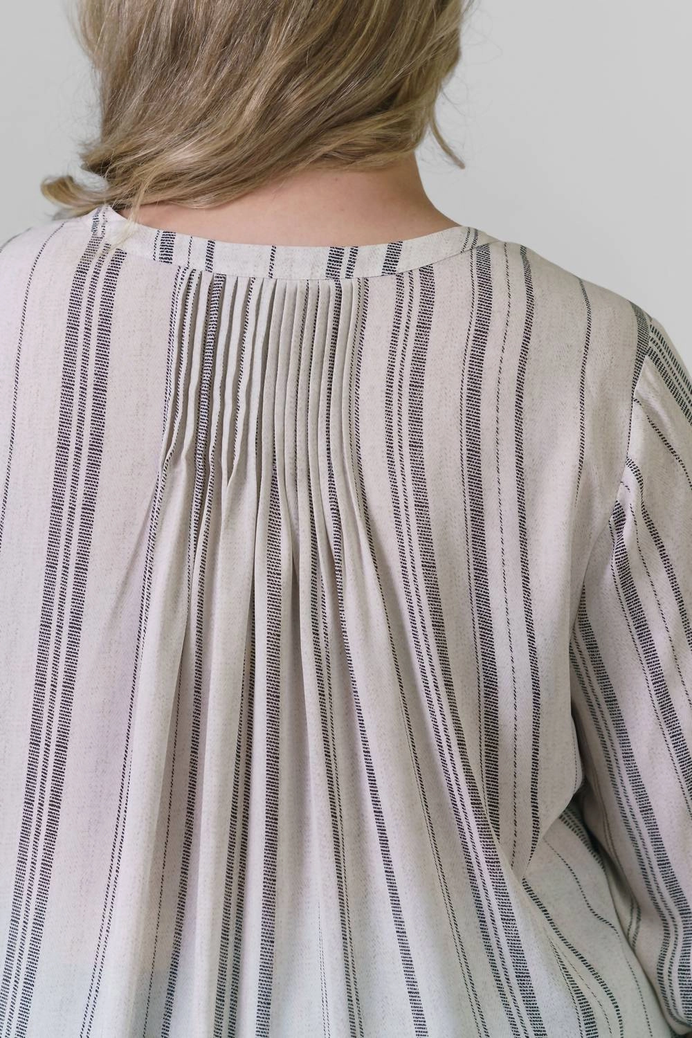 Pintuck Blouse - Plus In Sasha Stripe