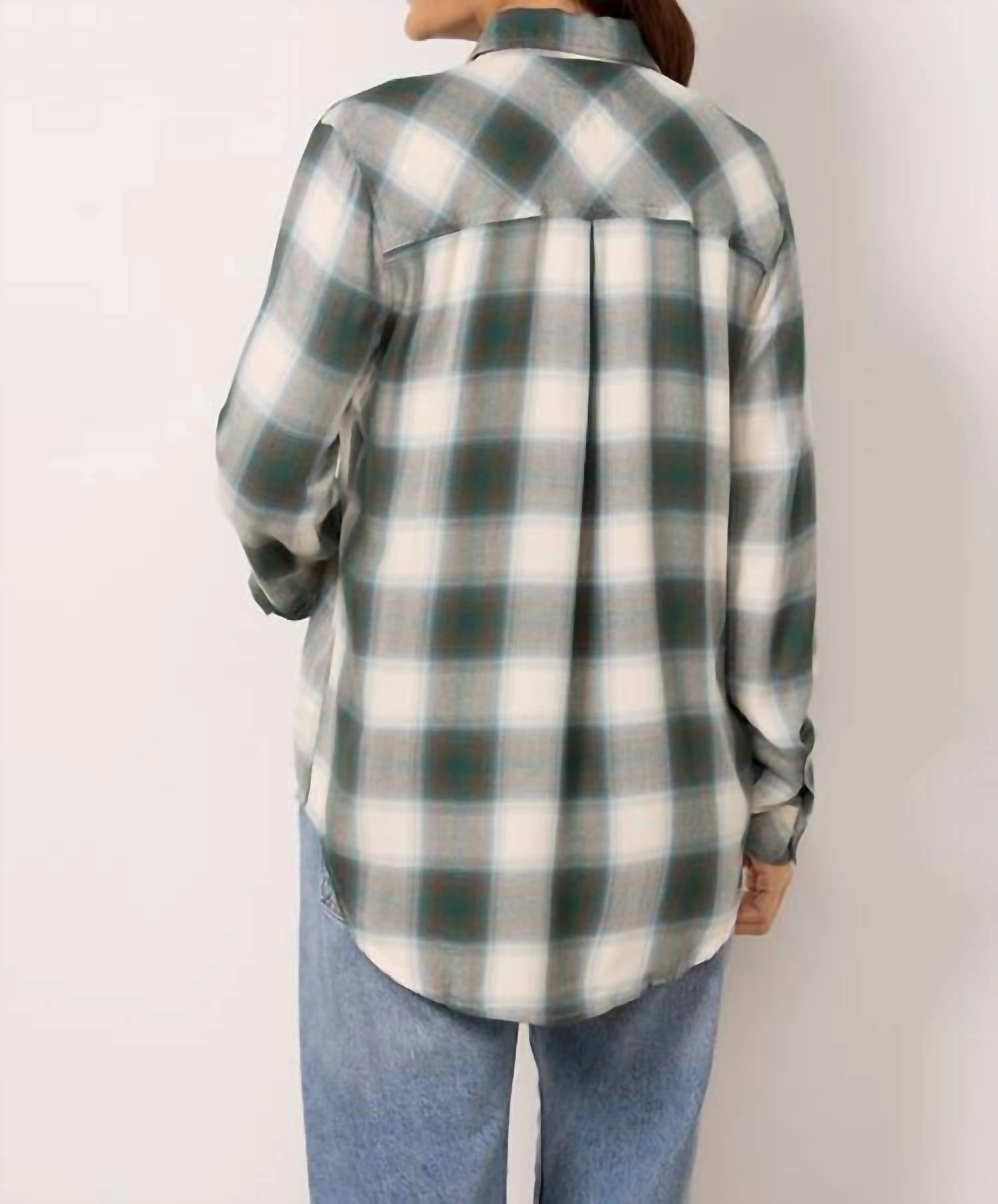 Plaid Button Down Shirt In Olive Plaid