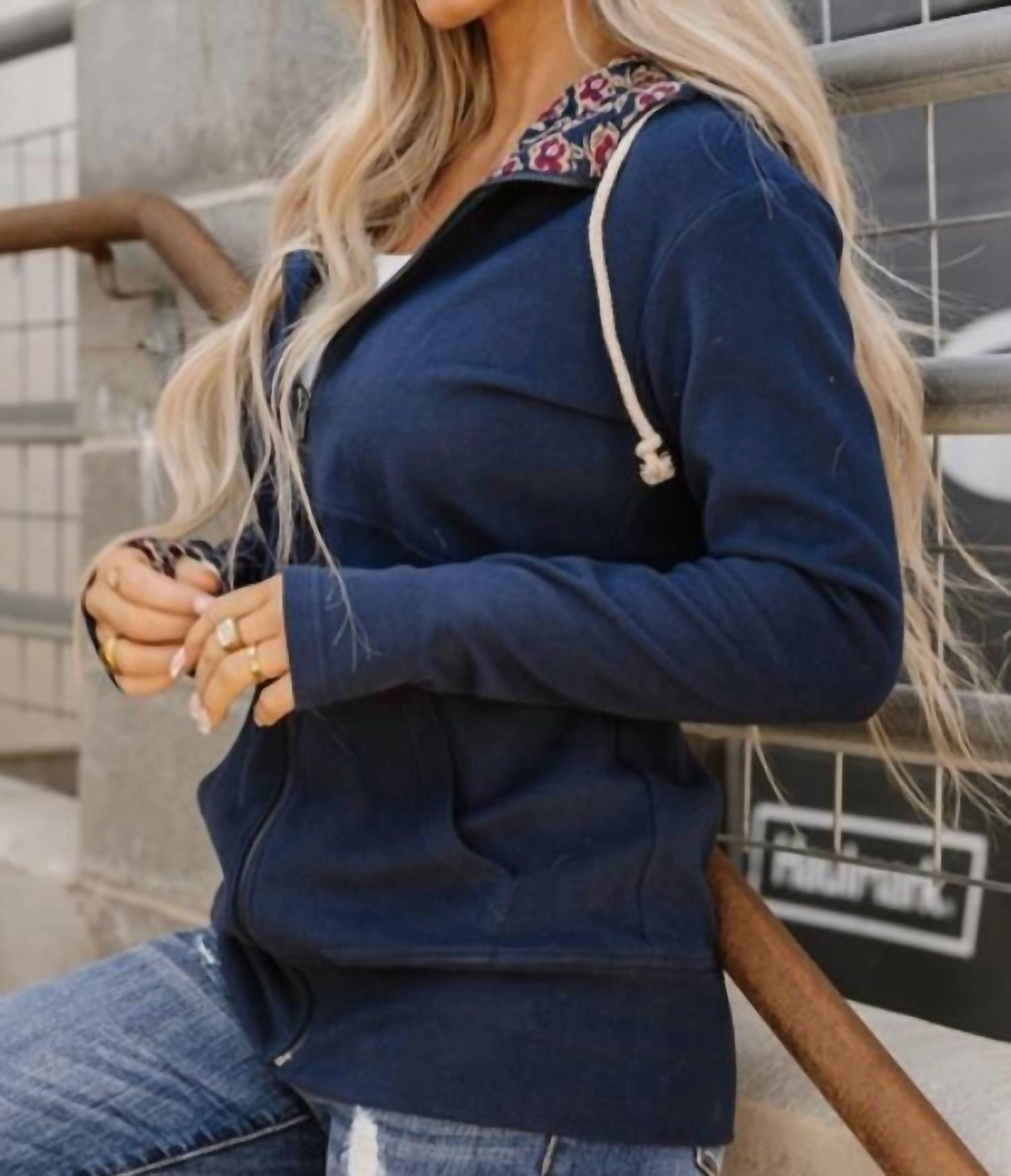 Plant One On You Fullzip Sweatshirt In Navy Combo