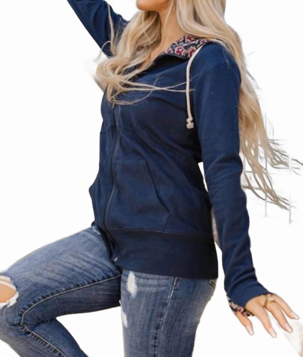 Plant One On You Fullzip Sweatshirt In Navy Combo