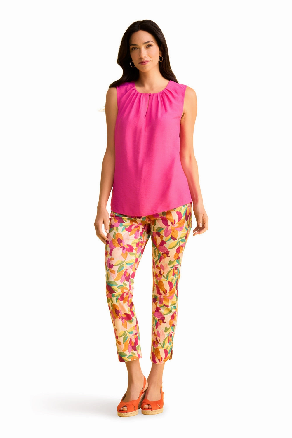 Pleat Detail Camisole - Bright Rose