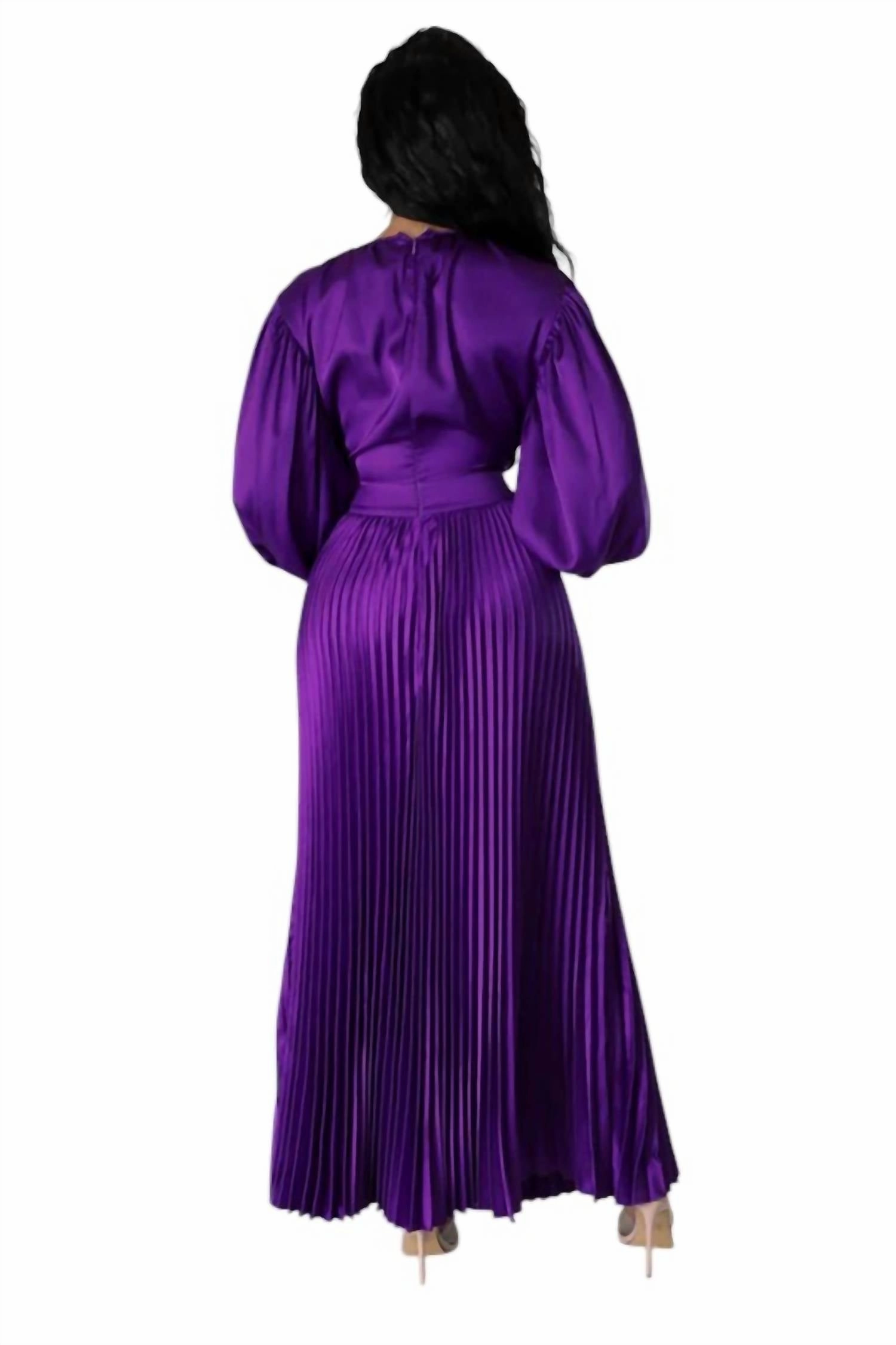 Pleated Dress In Purple