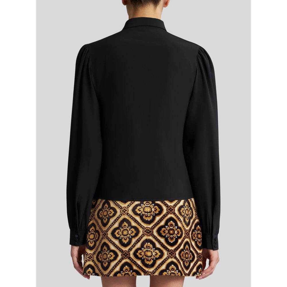 PLEATED SILK SHIRT