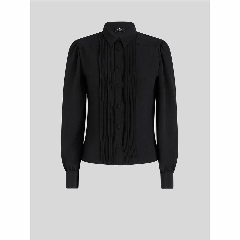 PLEATED SILK SHIRT