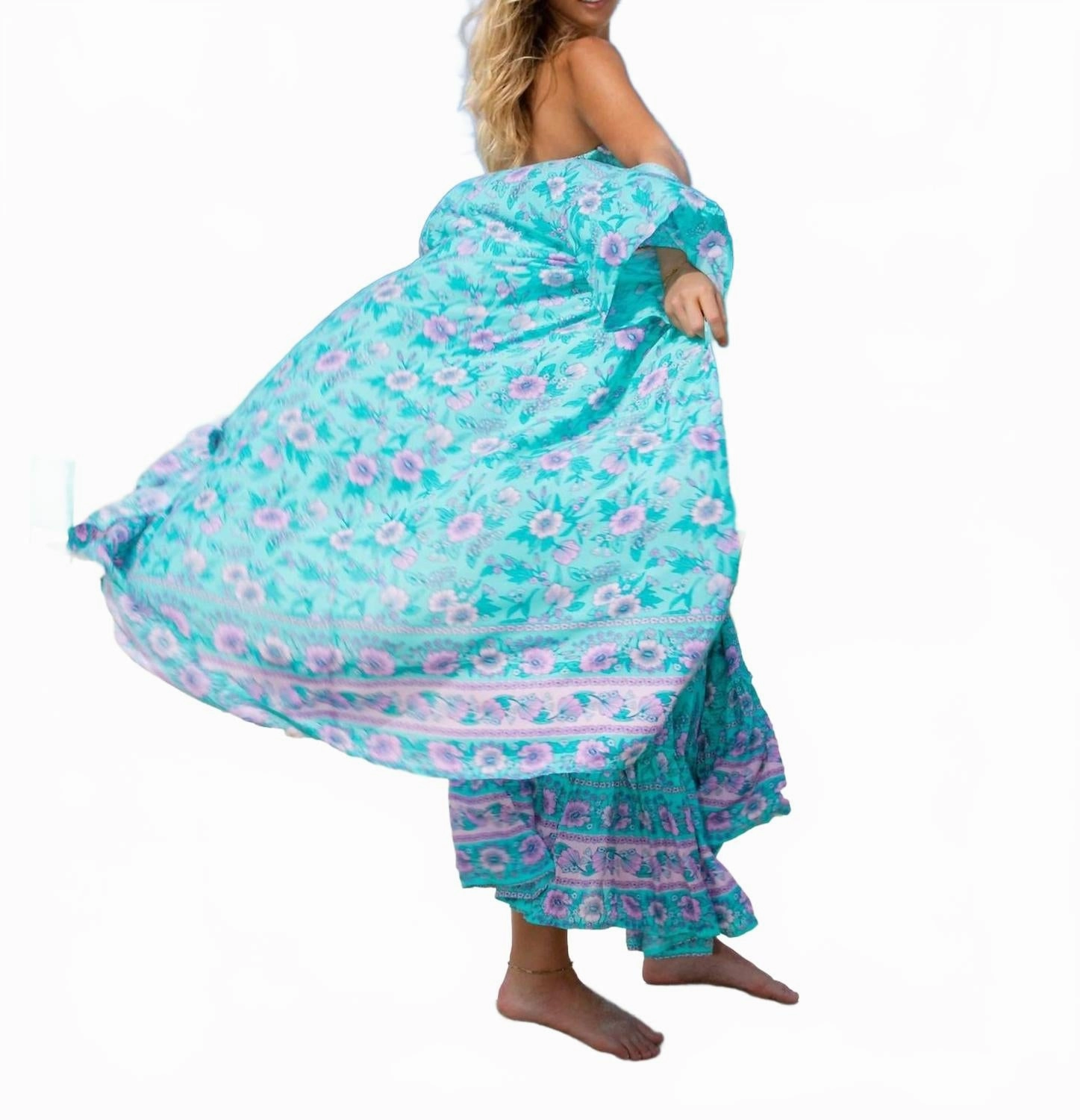 Plumeria Kimono In Turquoise/pink/lilac