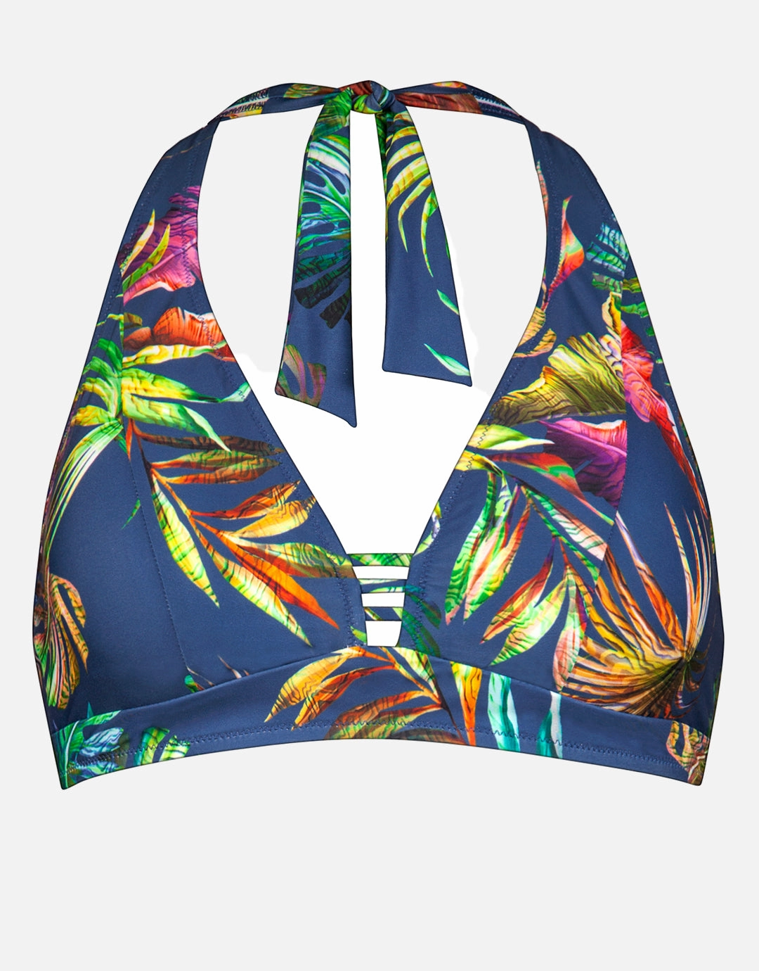 Plunge Moulded Halter Bikini Top - Indigo Rainbow Swim Womens - one-pieces cheap
