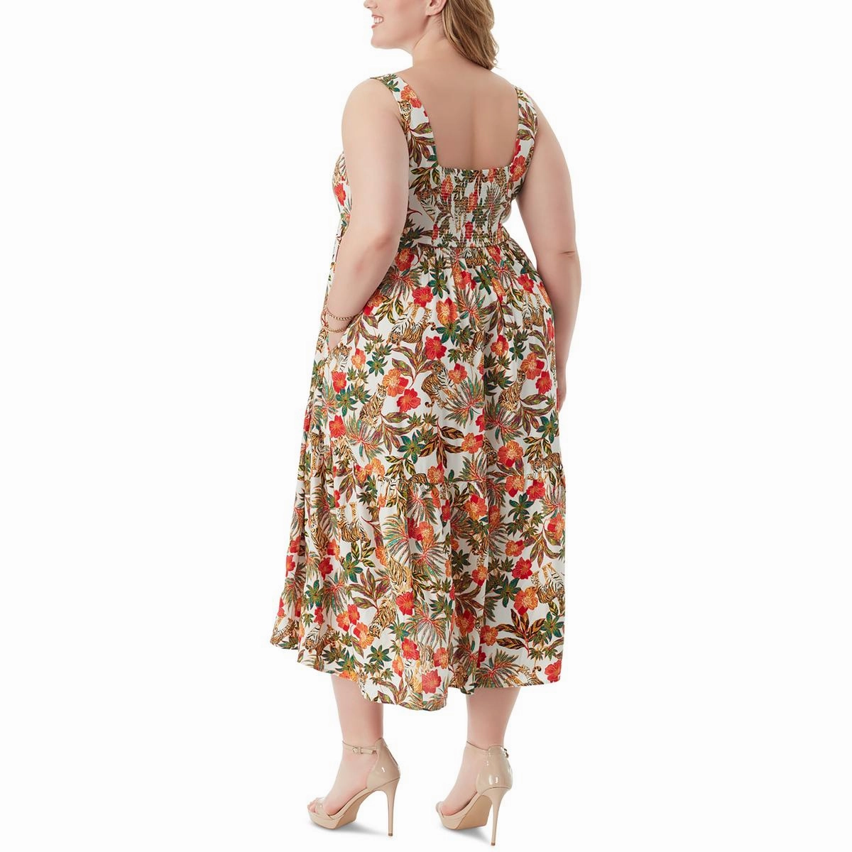 Plus Cheryl Womens Floral Print Viscose Maxi Dress