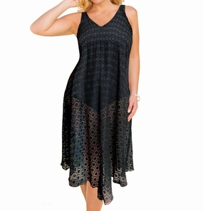 Plus Size V-Bottom Cover Up Dress In Afm Black Swim Womens - high-neck bikinis cheap