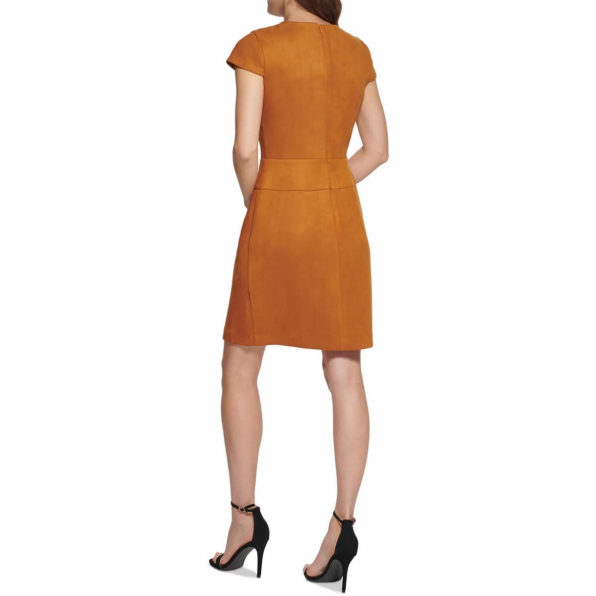 Plus Womens Faux Suede Mini Sheath Dress