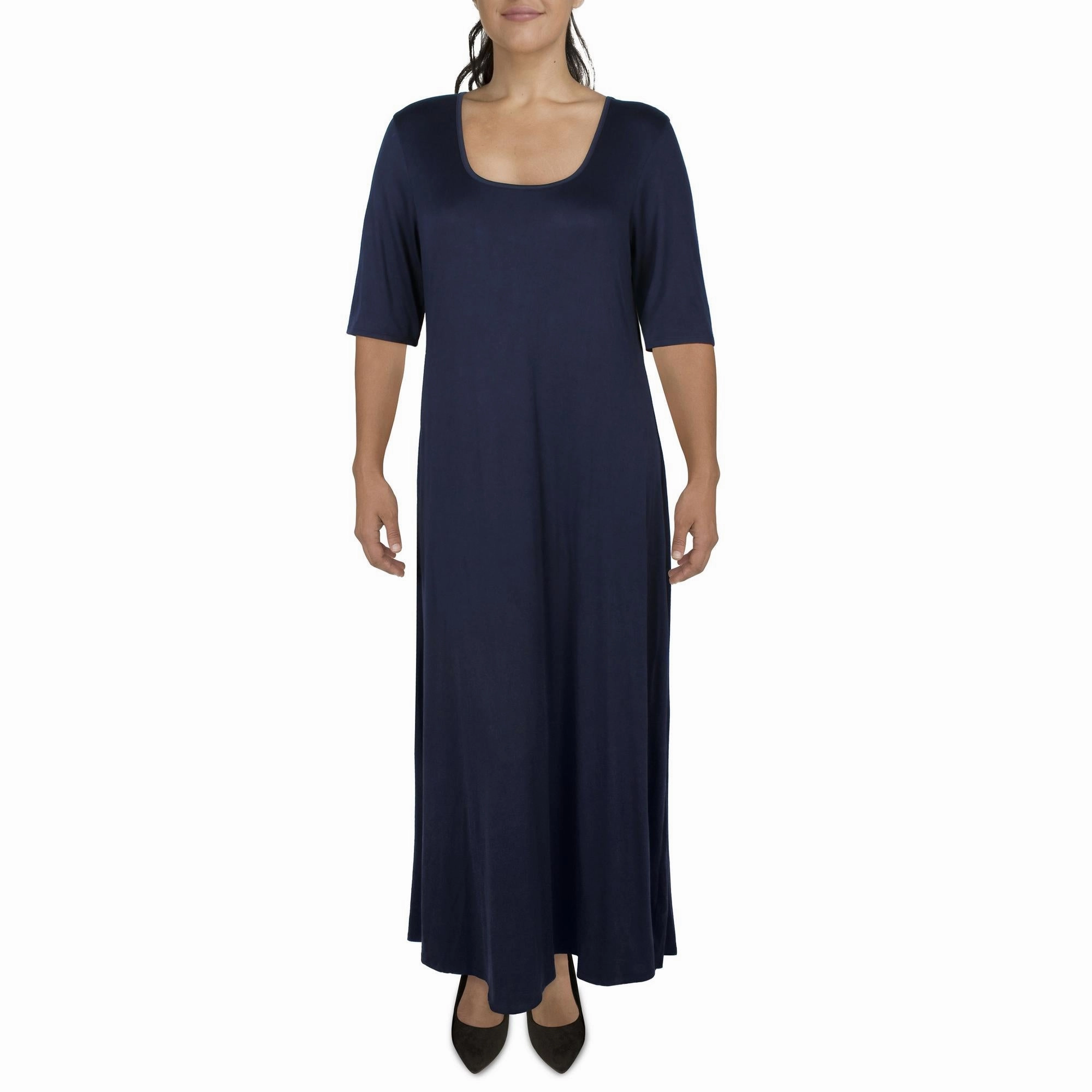 Plus Womens Short Sleeve Long Maxi Dress