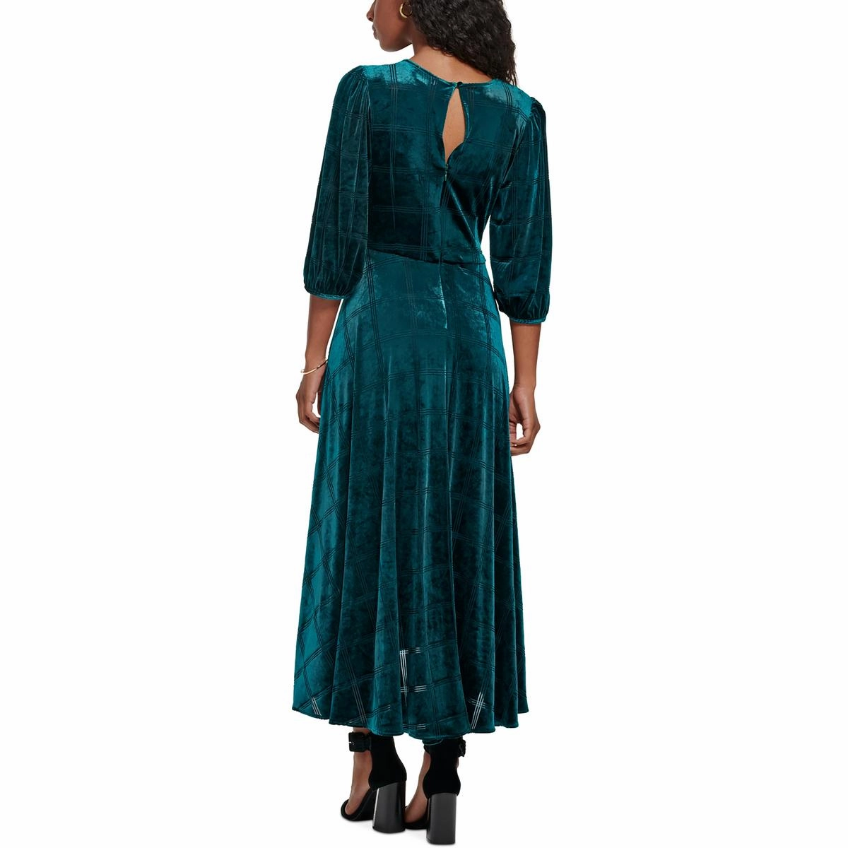 Plus Womens Velvet Tea Wrap Dress