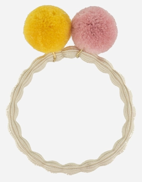PomPom Hair Tie - Ivory Kknekki - Kknekki fashion outlet
