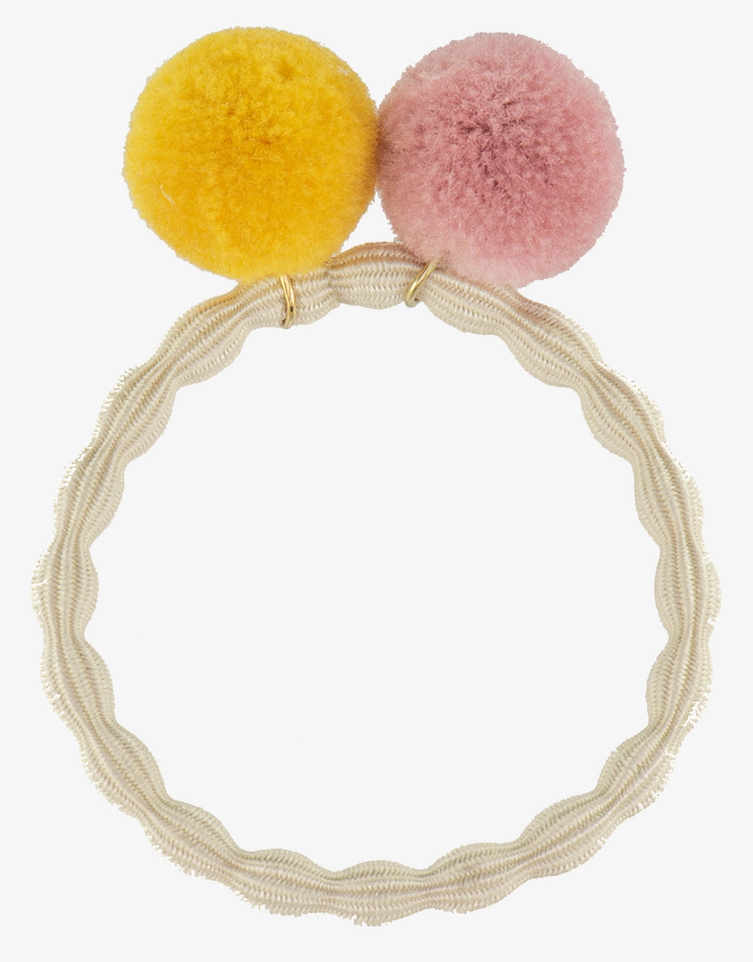 PomPom Hair Tie - Ivory Kknekki - Kknekki fashion outlet