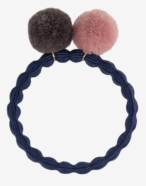 PomPom Hair Tie - Navy Kknekki - Kknekki fashion outlet