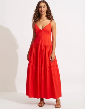Poplin Maxi Dress - Red Seafolly - Seafolly bikinis sale