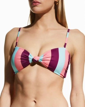 Poppy Bikini Top In Salmon Rose Multi Swim Womens - animal print bikinis
