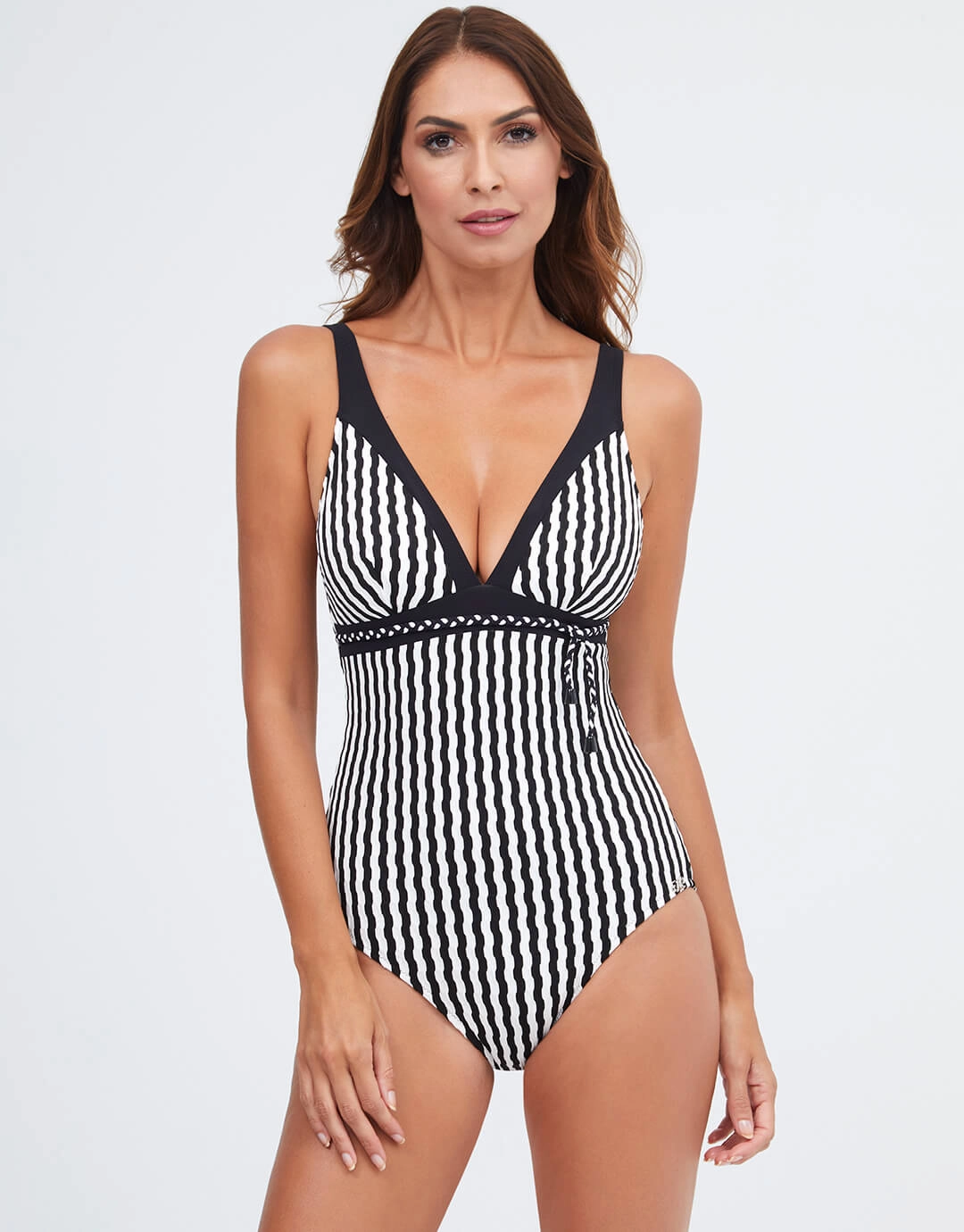 Portofino V Neck Swimsuit - Black and White Nuria Ferrer - Nuria Ferrer fashion sale