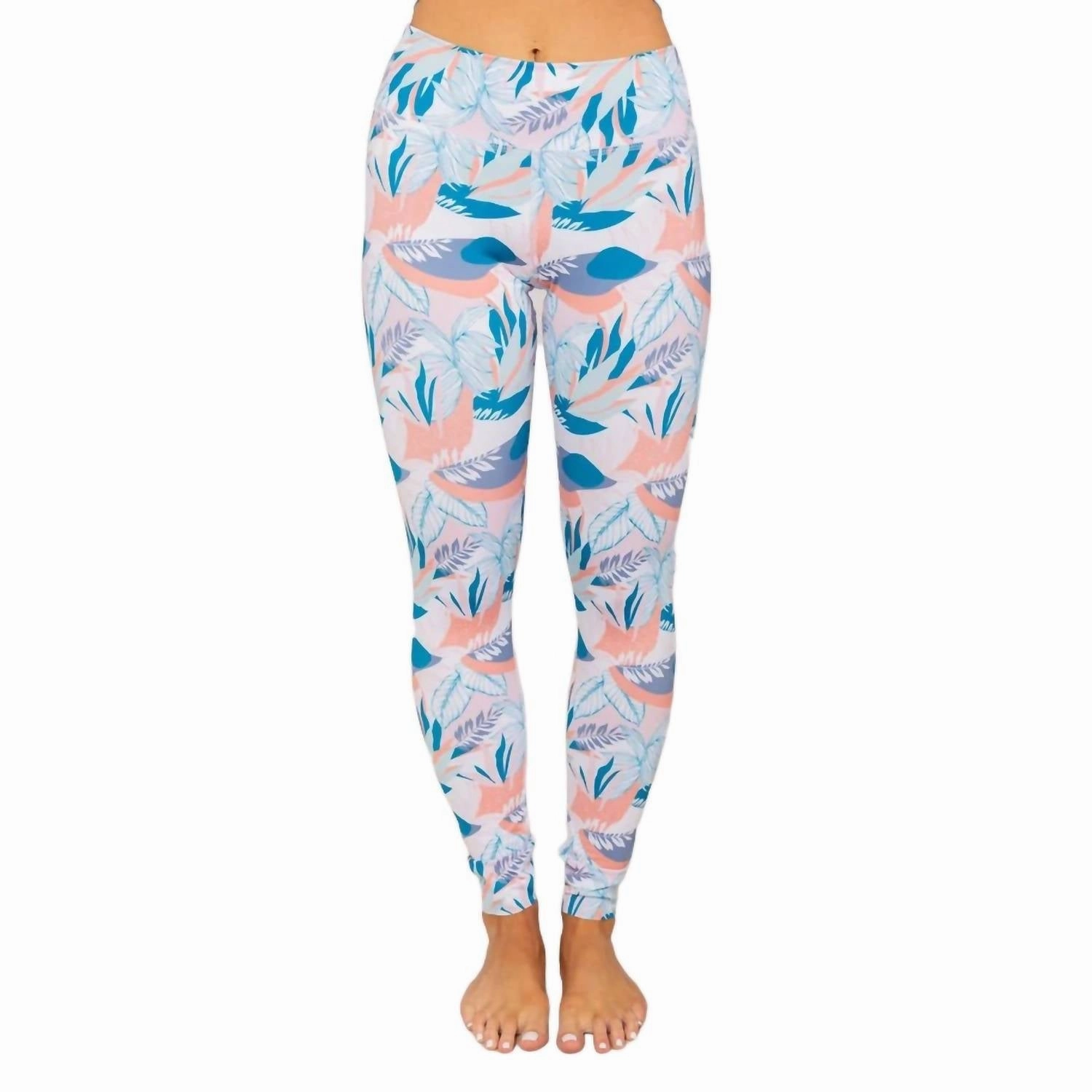 Print Water Leggings In Modern Tropical Swim Womens - scoop neck swimsuits