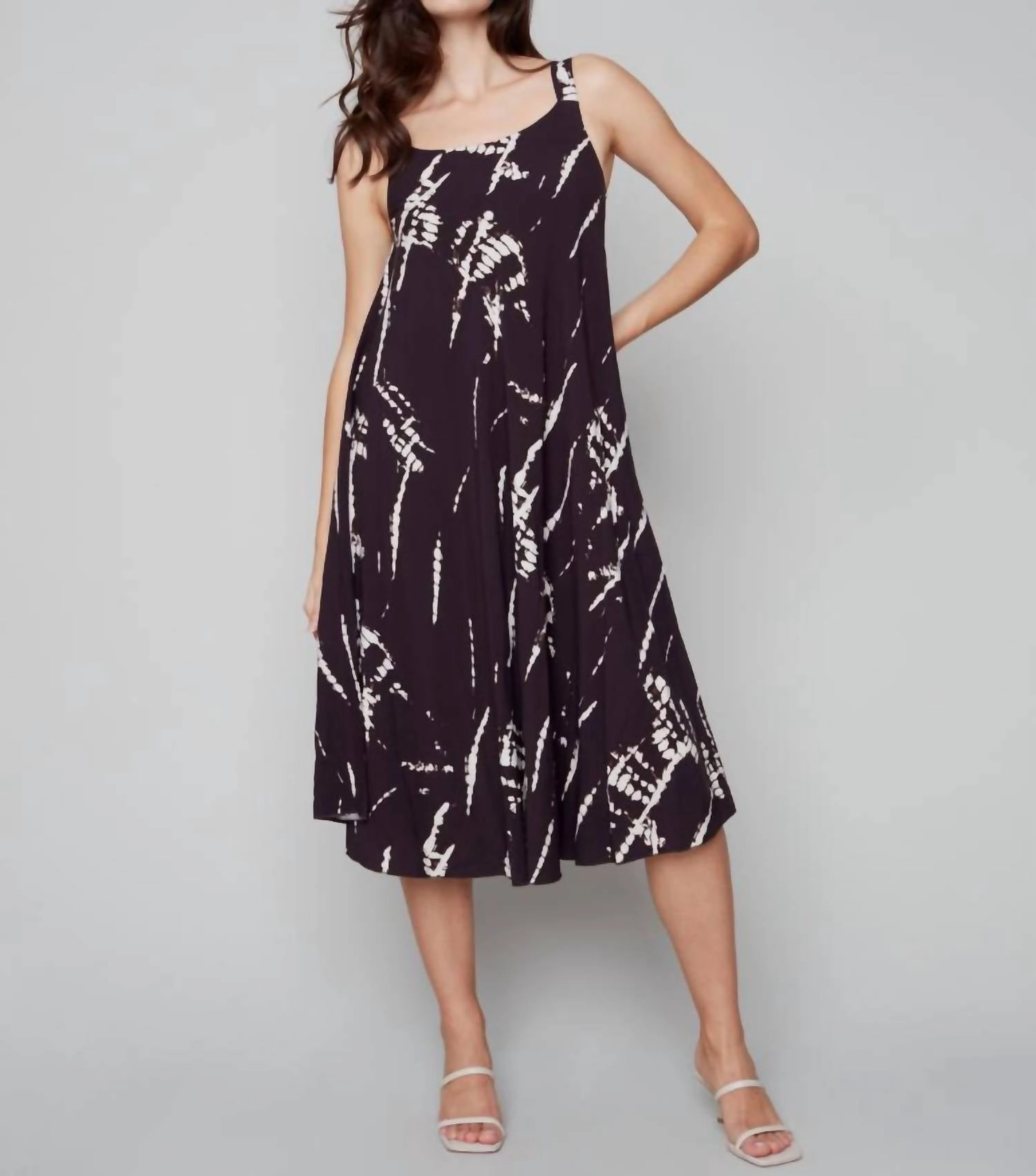 Printed Cami Dress In Black