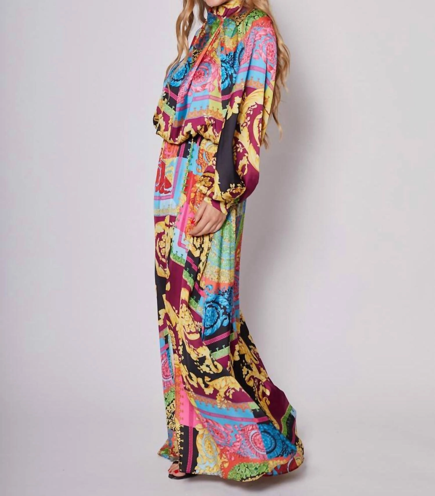 Printed Maxi Dress In Multi