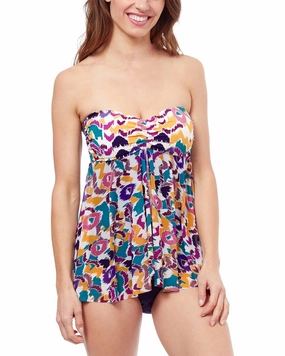 Profile by Gottex Echo Bandeau Flyaway One-Piece Swim Womens - ruffle swimwear best price