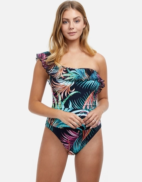 Profile Tropico One Shoulder Swimsuit - Black Gottex - Gottex swimsuits discount