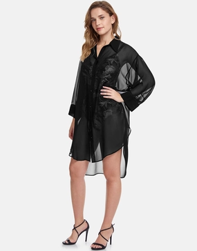 Profile Tutti Frutti Beach Shirt - Black Gottex - Gottex swimsuits discount