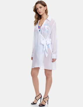 Profile Tutti Frutti Beach Wrap - White Gottex - Gottex swimsuits discount