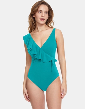 Profile Tutti Frutti Ruffle Surplice Swimsuit - Jade Gottex - Gottex swimsuits discount