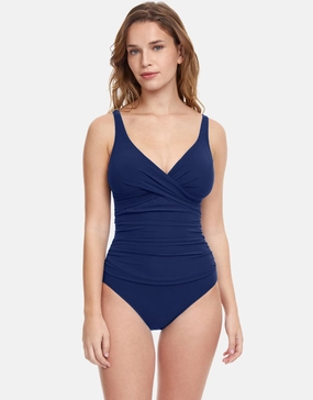 Profile Tutti Frutti V Neck Swimsuit - Navy Gottex - Gottex swimsuits discount