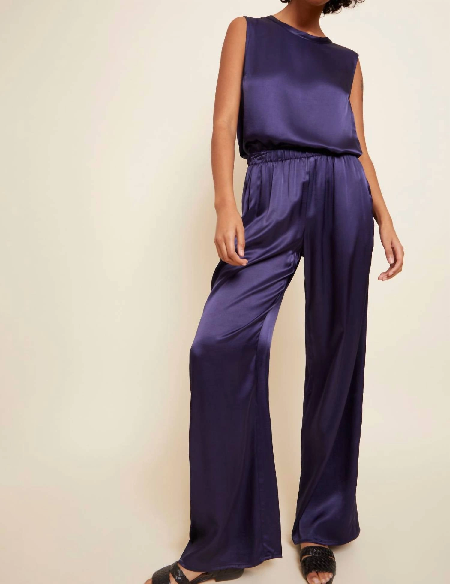 Rachel Tie Back Tank Top In Navy