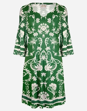 Radiance Tunic Dress - White and Clover Maryan Mehlhorn - Maryan Mehlhorn dresses