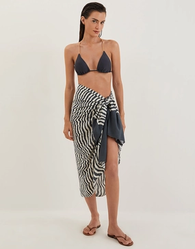 Ravine Printed Sarong - Stripe ViX Paula Hermanny - ViX swimwear outlet