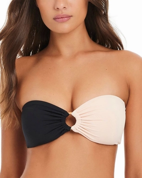 Red Carter Colorblock Bandeau Top Swim Womens - reversible swimsuits