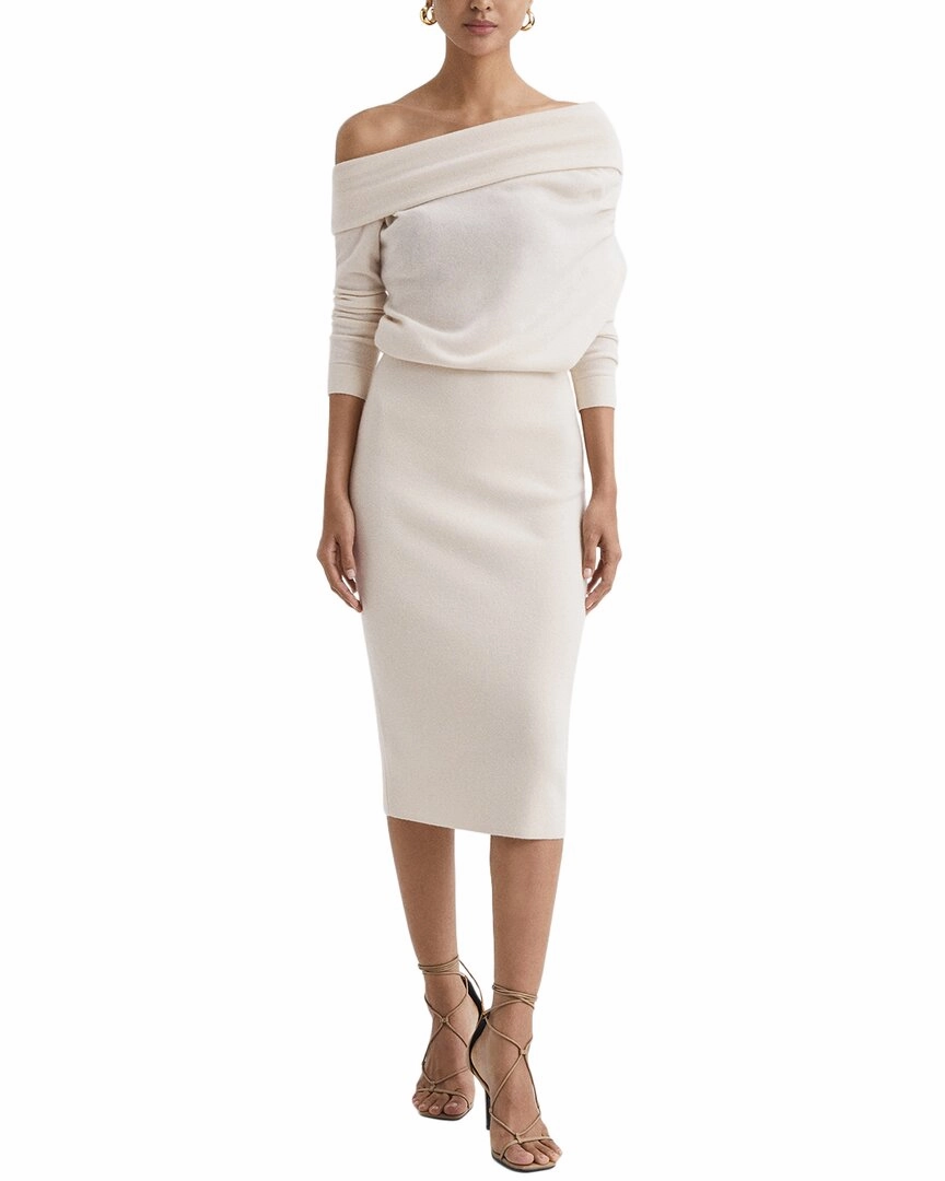 Reiss Sutton Drape Knitted Wool-Blend Sweaterdress