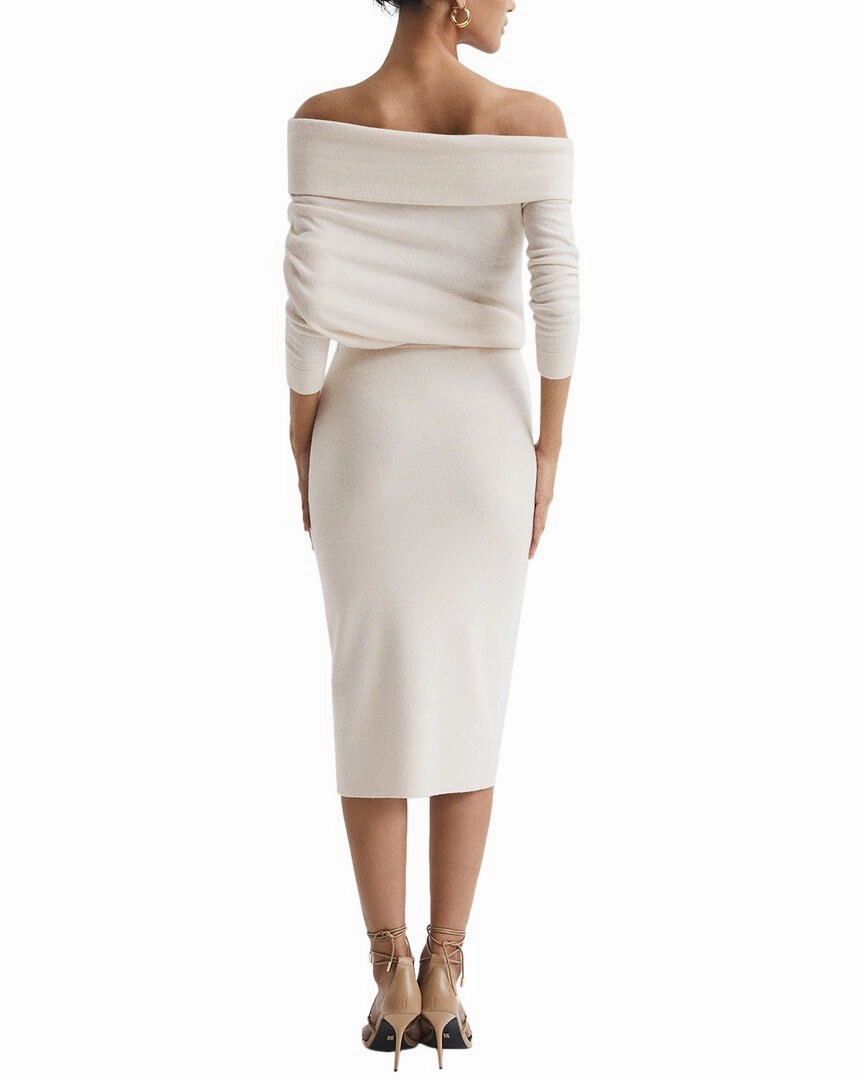 Reiss Sutton Drape Knitted Wool-Blend Sweaterdress