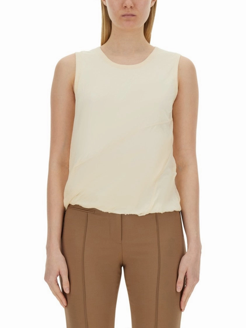 Relaxed Fit Cotton Tank Top With Frayed Hem