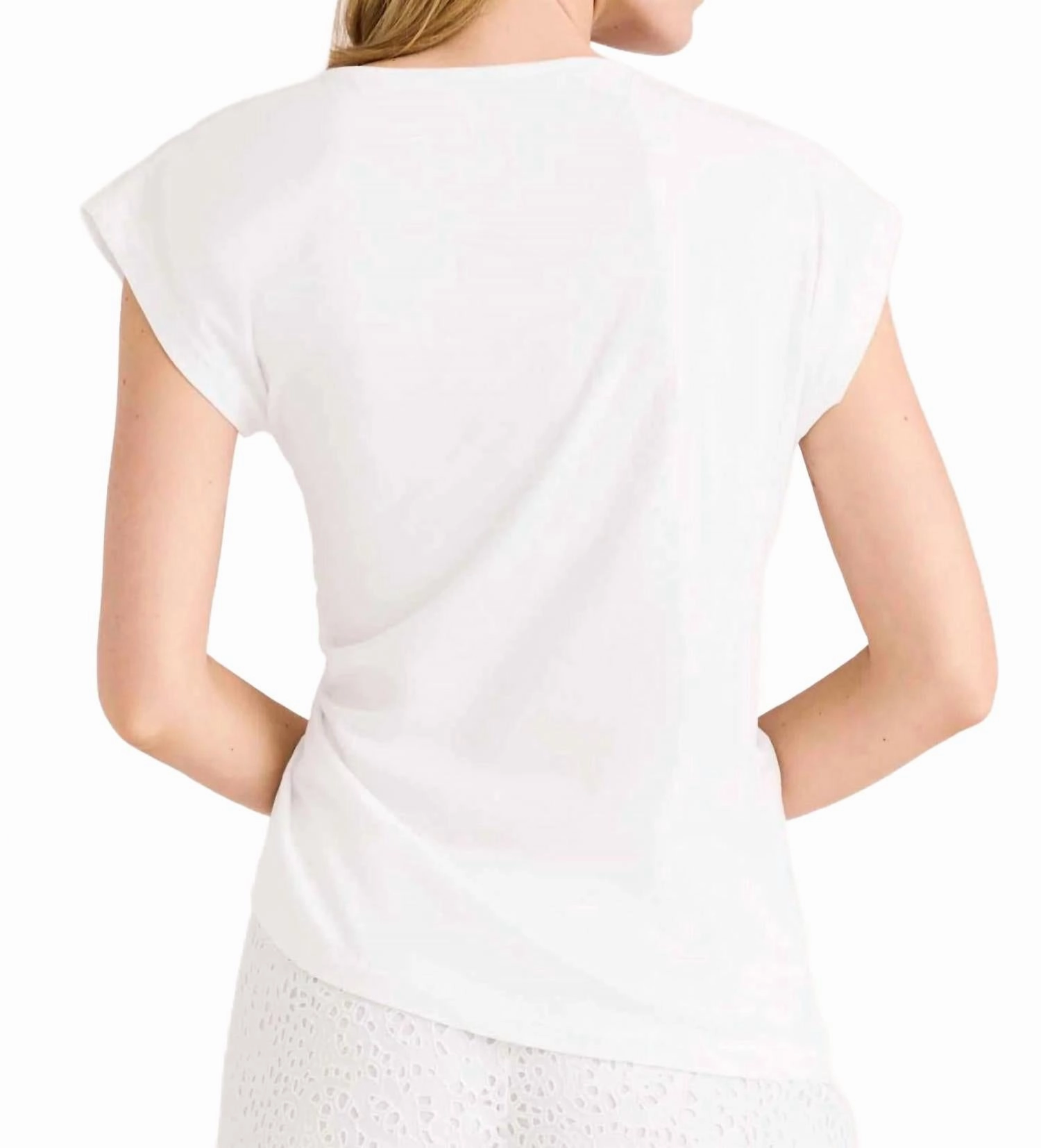 Reverie Jersey Cap Sleeve Top In White