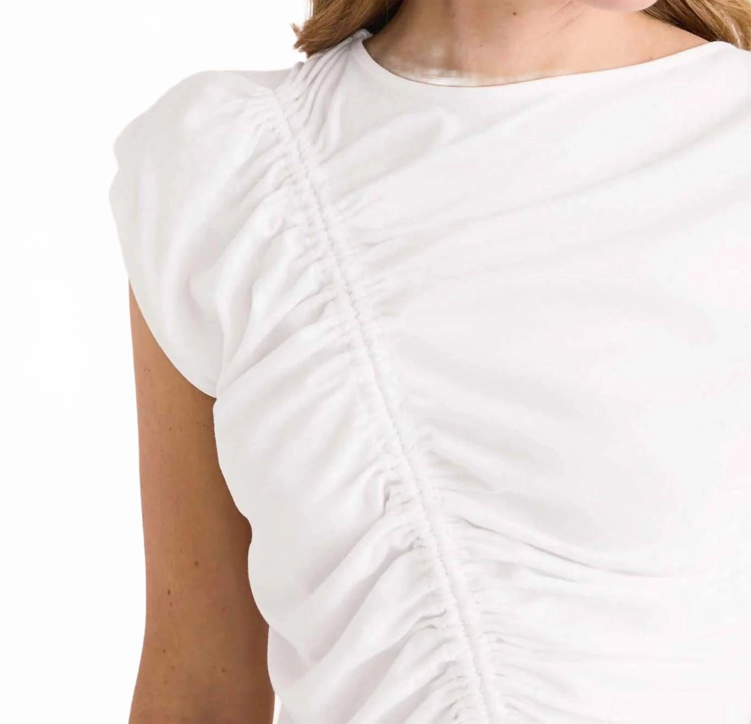 Reverie Jersey Cap Sleeve Top In White