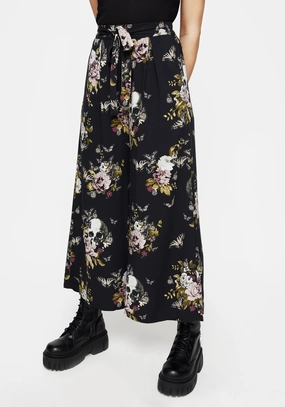 Revival Floral Wide Leg Culotte Trousers Bottoms Womens - women's jeans sale