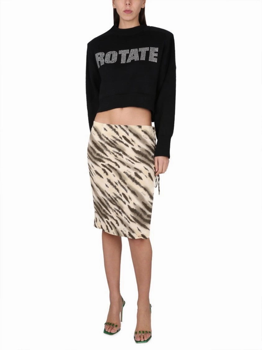Rhinestone Logo Cropped Shirt