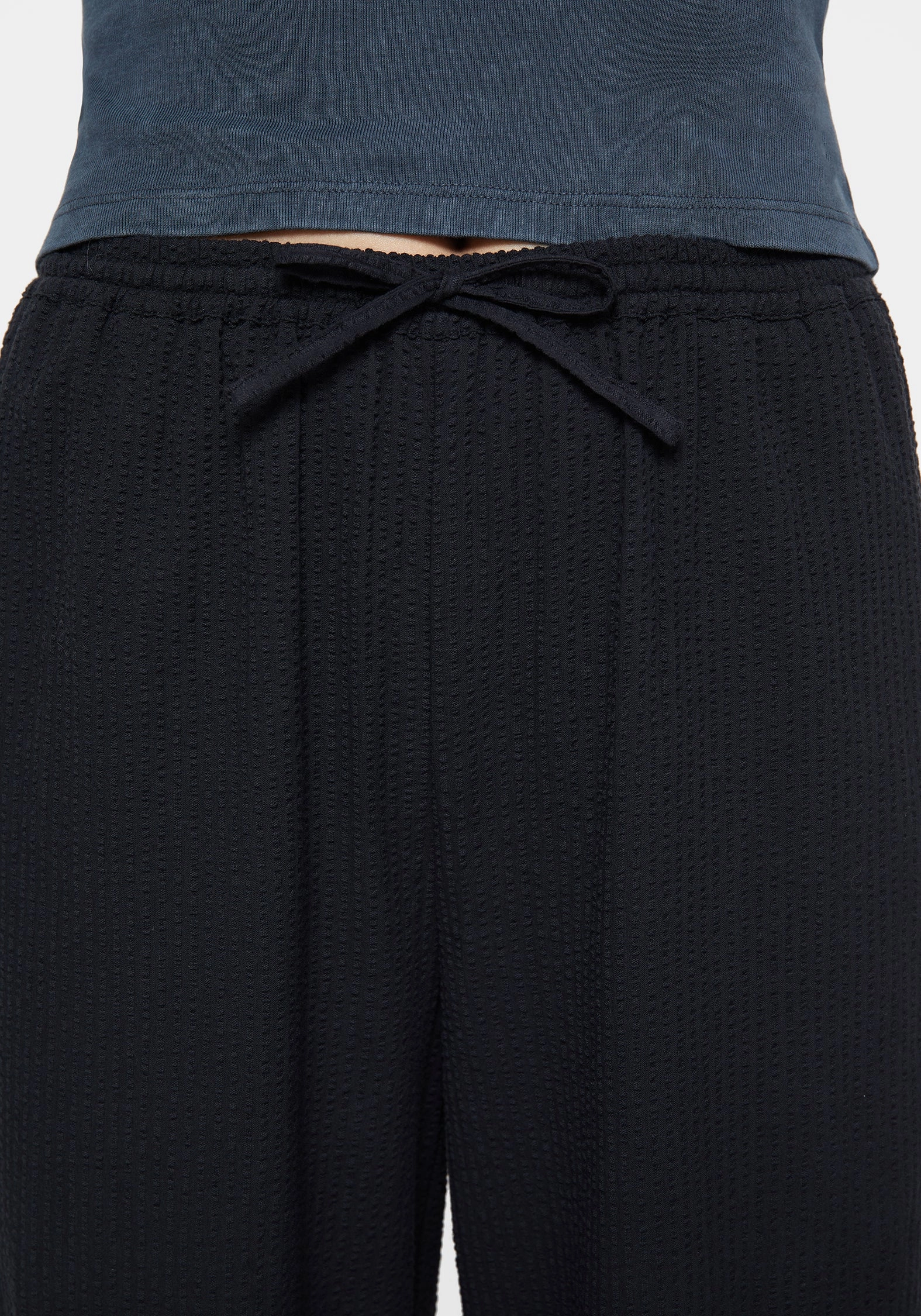 Rian Seersucker Straight Leg Trousers