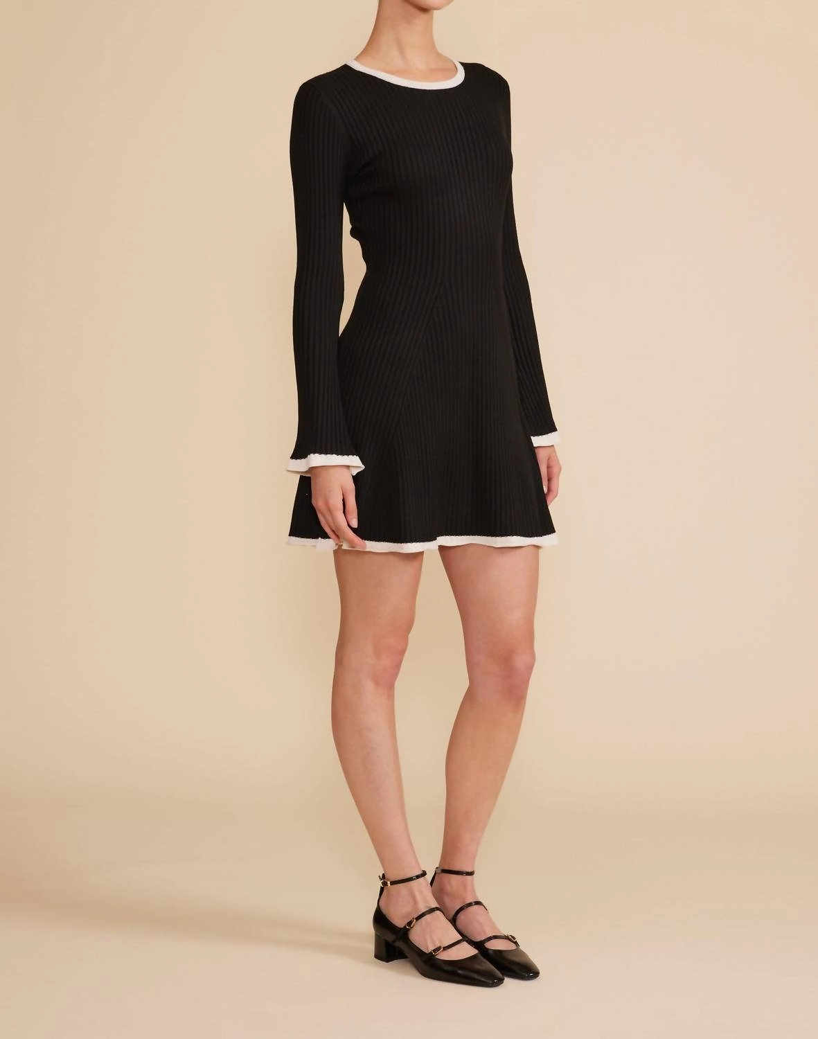 Rianne Long Sleeve Mini Dress In Black