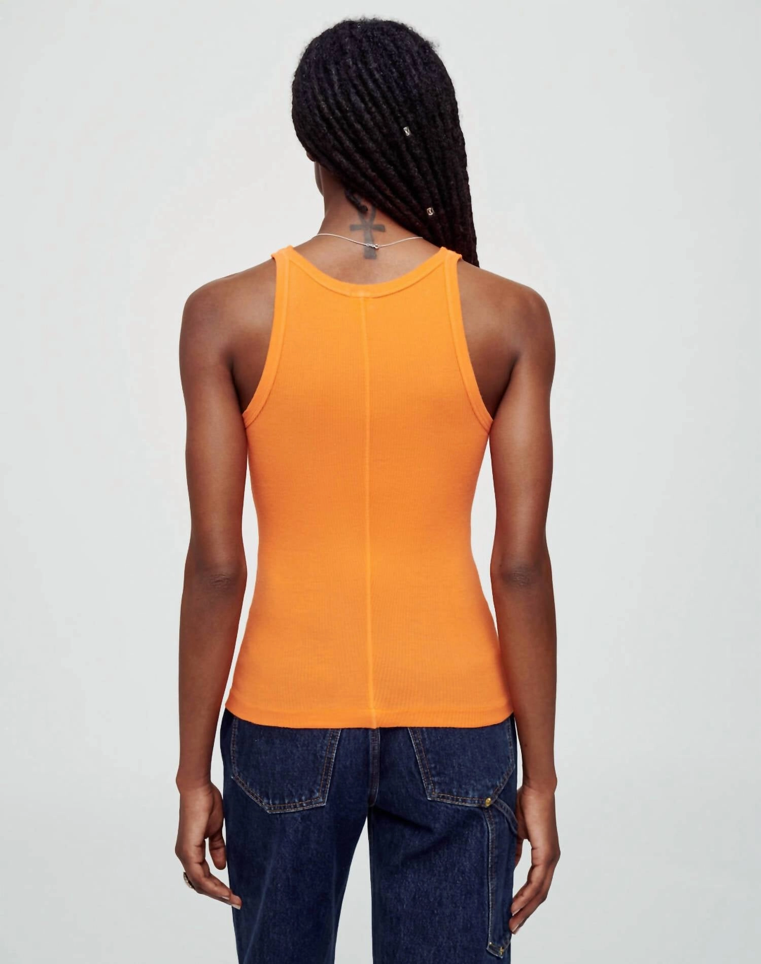 Ribbed Tank In Orange